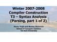 Syntactic Analysis Parsing