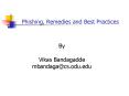 Phishing, Remedies and Best Practices