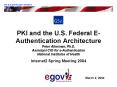 PKI and the U.S. Federal EAuthentication Architecture Peter Alterman, Ph.D. Assistant CIO for eAuthe
