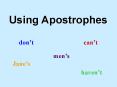 Using Apostrophes