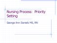 Nursing Process: Priority Setting