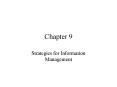 Strategies for Information Management