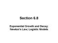Exponential Growth and Decay Newtons Law Logistic Models