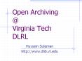 Open Archiving Virginia Tech DLRL