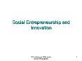 Social Entrepreneurship and Innovation