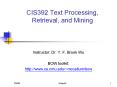 CIS392 Text Processing, Retrieval, and Mining