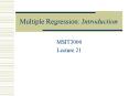 Multiple Regression: Introduction