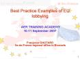 Best Practice Examples of EU lobbying AER TRAINING ACADEMY 1011 September 2007