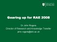 Gearing up for RAE 2008