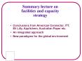 Summary lecture on facilities and capacity strategy
