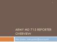 Army MD 715 Reporter Overview