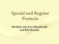 Special and Regular Formula
