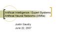 Artificial Intelligence Expert Systems Artificial Neural Networks ANNs