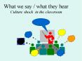 What we say what they hear Culture shock in the classroom