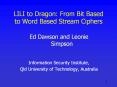 LILI to Dragon: From Bit Based to Word Based Stream Ciphers