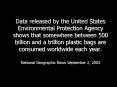 Data released by the United States Environmental Protection Agency shows that somewhere between 500 billion and a trillion plastic bags are consumed worldwide each year. National Geographic News September 2, 2003