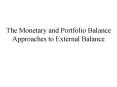 The Monetary and Portfolio Balance Approaches to External Balance