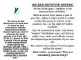 HOLDEN IMITATION WRITING