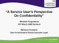 A Service Users Perspective On Confidentiality