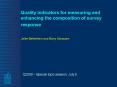 Quality indicators for measuring and enhancing the composition of survey response