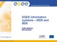 EGEE information systems MDS and BDII Zoltn Balaton MTA SZTAKI