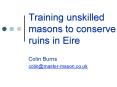 Training unskilled masons to conserve ruins in Eire