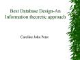 Best Database DesignAn Information theoretic approach