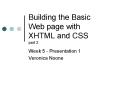 Building the Basic Web page with XHTML and CSS part 2