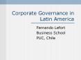 Corporate Governance in Latin America