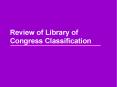 Review of Library of Congress Classification