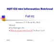 NJIT CIS 634 Information Retrieval Fall 02