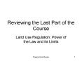 Reviewing the Last Part of the Course