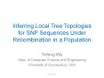 Inferring Local Tree Topologies for SNP Sequences Under Recombination in a Population