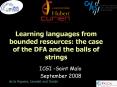 Learning languages from bounded resources: the case of the DFA and the balls of strings