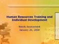 Human Resources Training and Individual Development