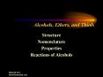 Alcohols, Ethers, and Thiols