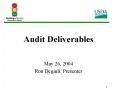 Audit Deliverables