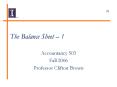 The Balance Sheet 1