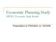 Economic Planning Study MWWG Economic Study Results