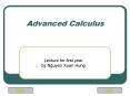 Advanced Calculus
