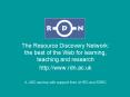 The Resource Discovery Network: the best of the Web for learning, teaching and research