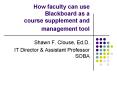 How faculty can use Blackboard as a course supplement and management tool