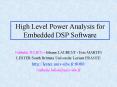 High Level Power Analysis for Embedded DSP Software