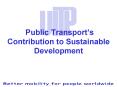 Public Transports Contribution to Sustainable Development