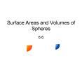 Surface Areas and Volumes of Spheres