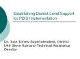 Establishing District Level Support for PBIS Implementation