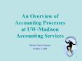 An Overview of Accounting Processes at UWMadison Accounting Services