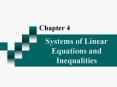 Systems of Linear Equations and Inequalities