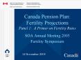 Canada Pension Plan: Fertility Projections Panel 1: A Primer on Fertility Rates