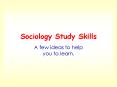 Sociology Study Skills